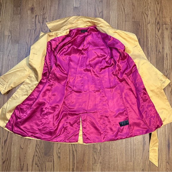 Pre-loved Bebe Gold Satin Double Breasted Trench Coat - Picture 4 of 7